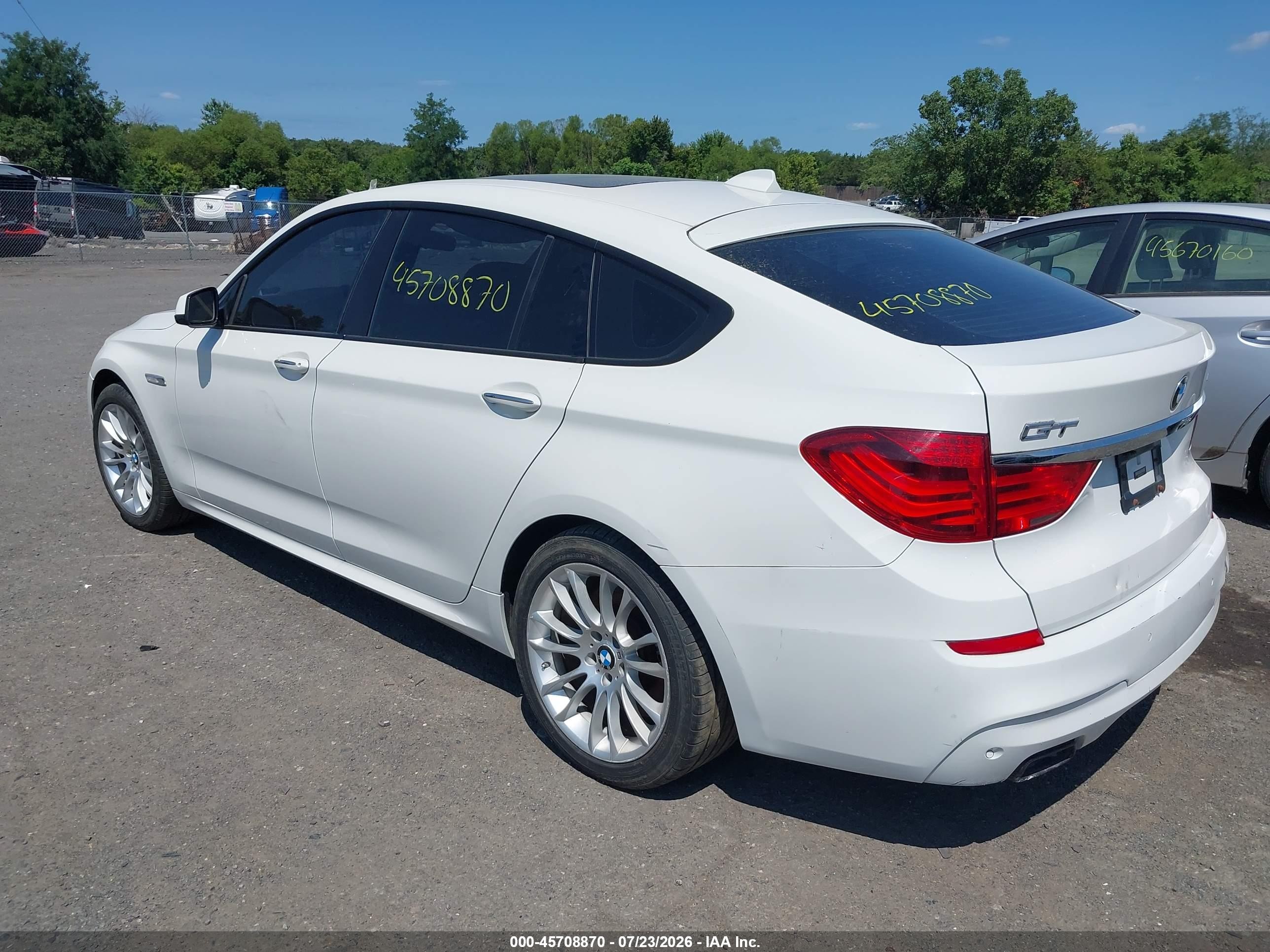 2013 Bmw 550i Gran Turismo   White vin: WBASN0C59DDW92739