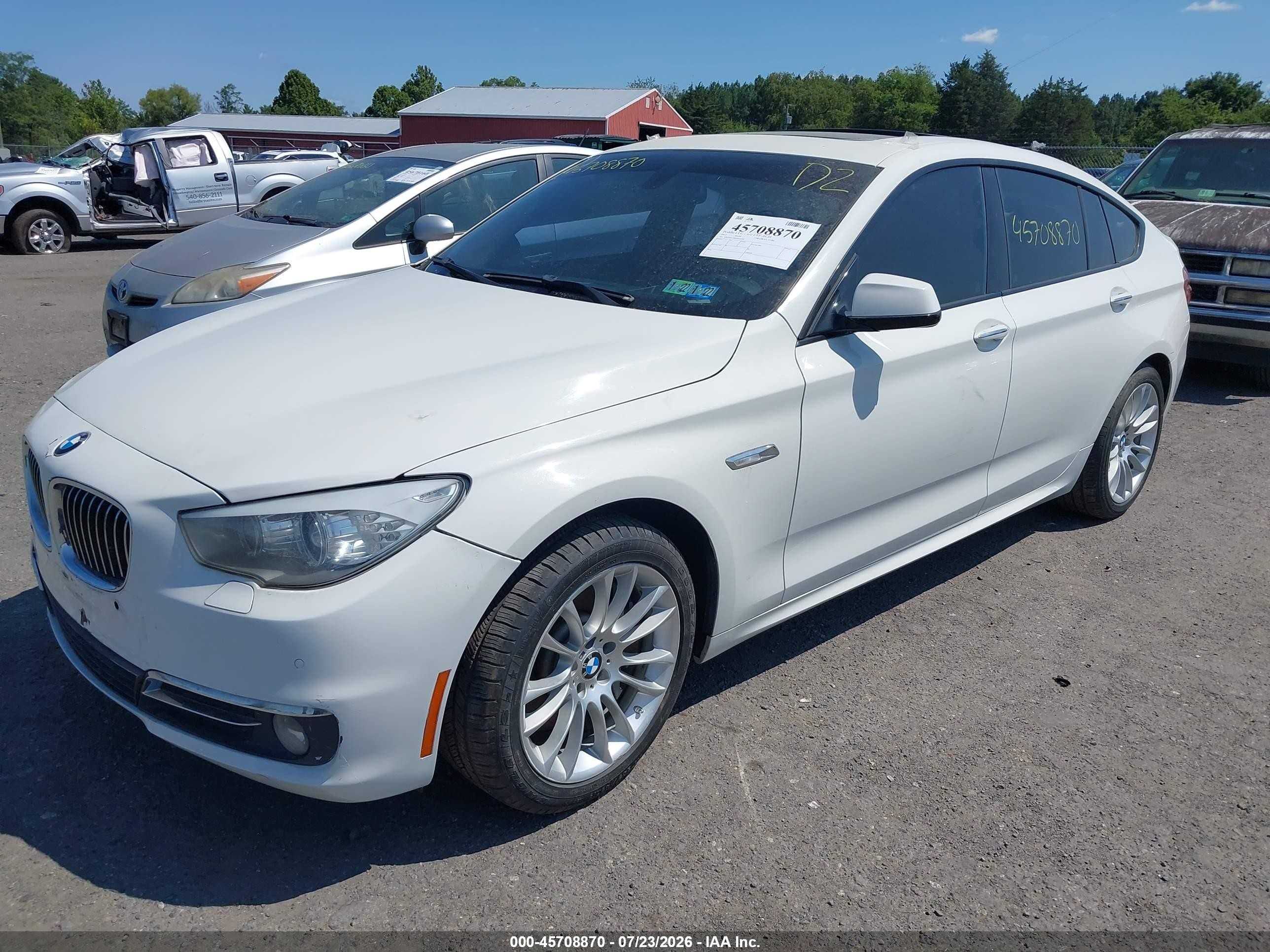 2013 Bmw 550i Gran Turismo   White vin: WBASN0C59DDW92739