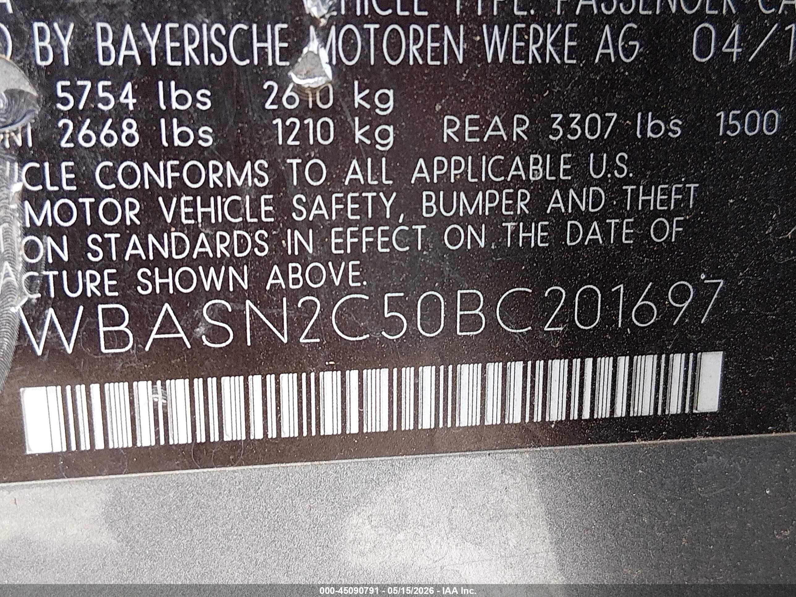 2011 Bmw 535i Gran Turismo   Gray vin: WBASN2C50BC201697