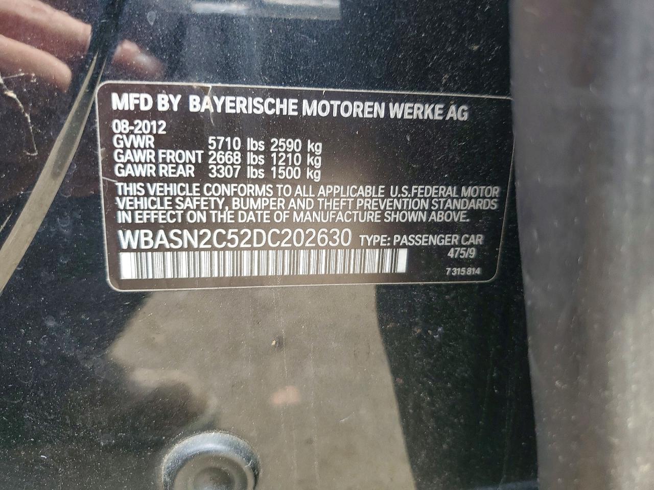 2013 Bmw 535 Igt Black vin: WBASN2C52DC202630