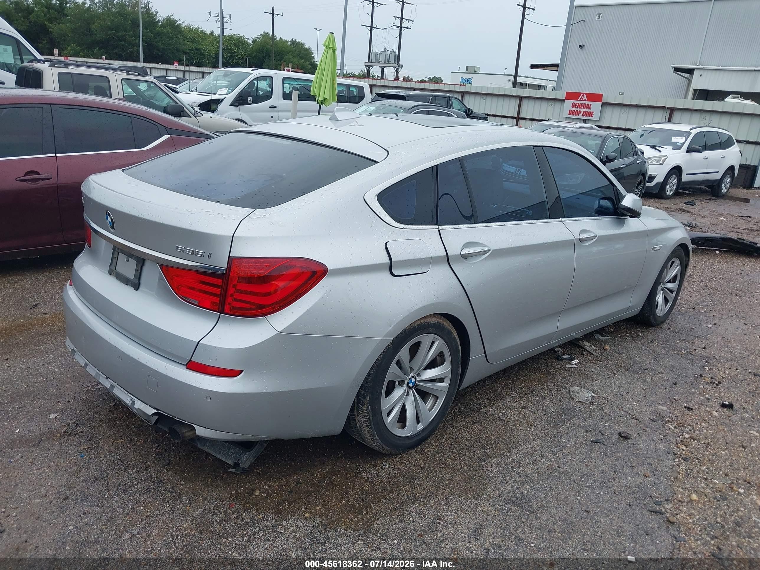 2012 Bmw 535i Gran Turismo   Silver vin: WBASN2C53CC202215