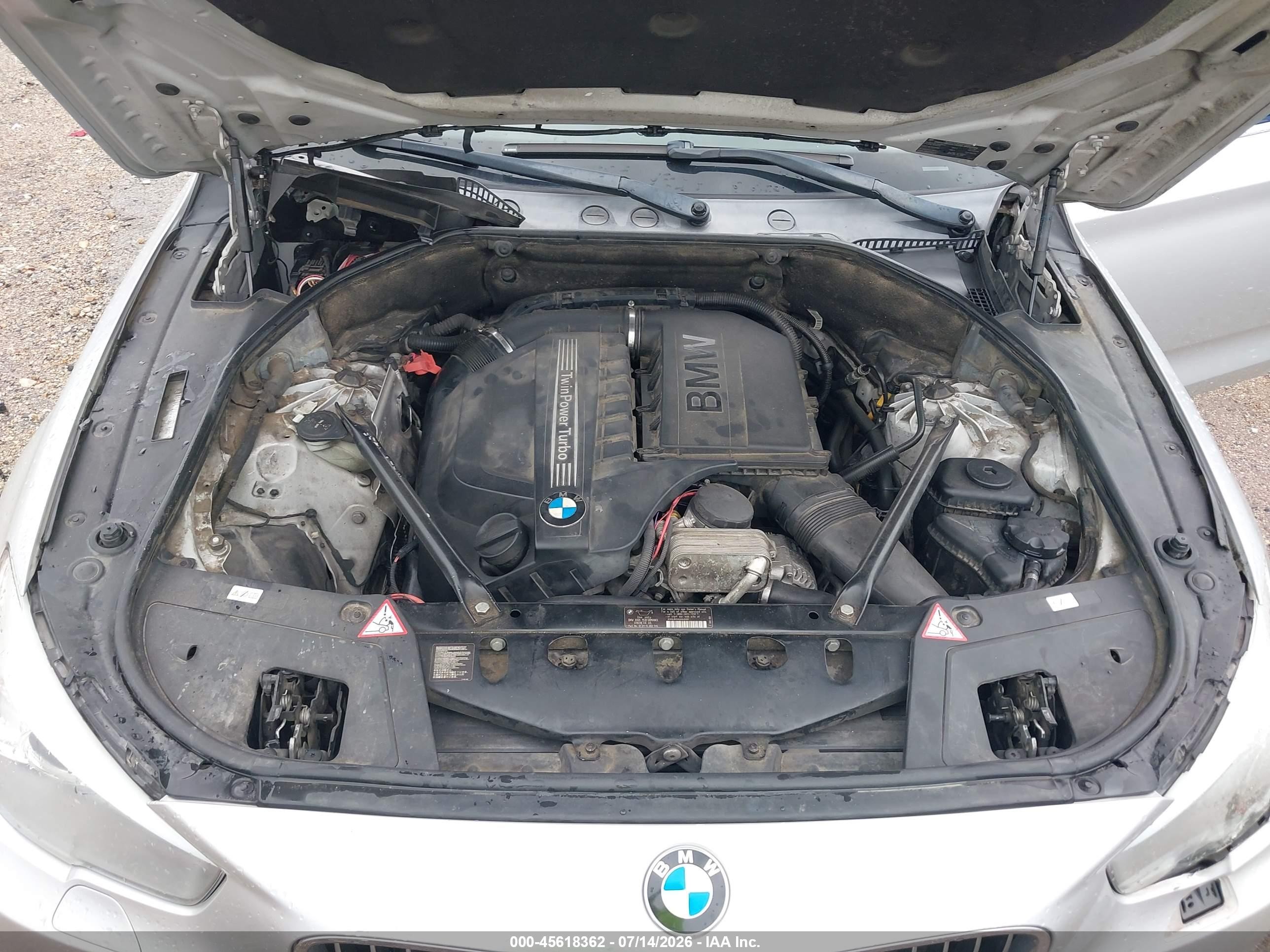 2012 Bmw 535i Gran Turismo   Silver vin: WBASN2C53CC202215