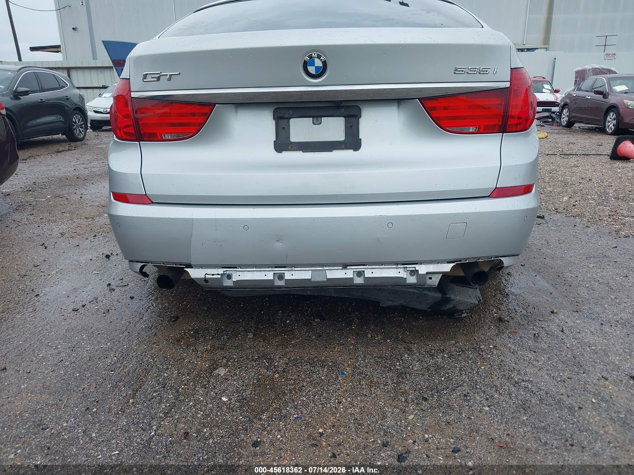 2012 Bmw 535i Gran Turismo   Silver vin: WBASN2C53CC202215