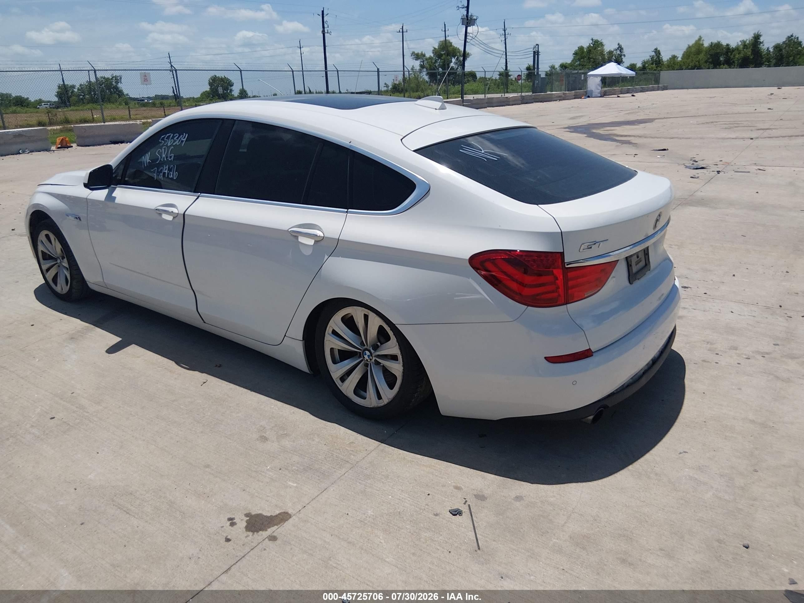 2010 Bmw 535i Gran Turismo Белый vin: WBASN2C59AC200255