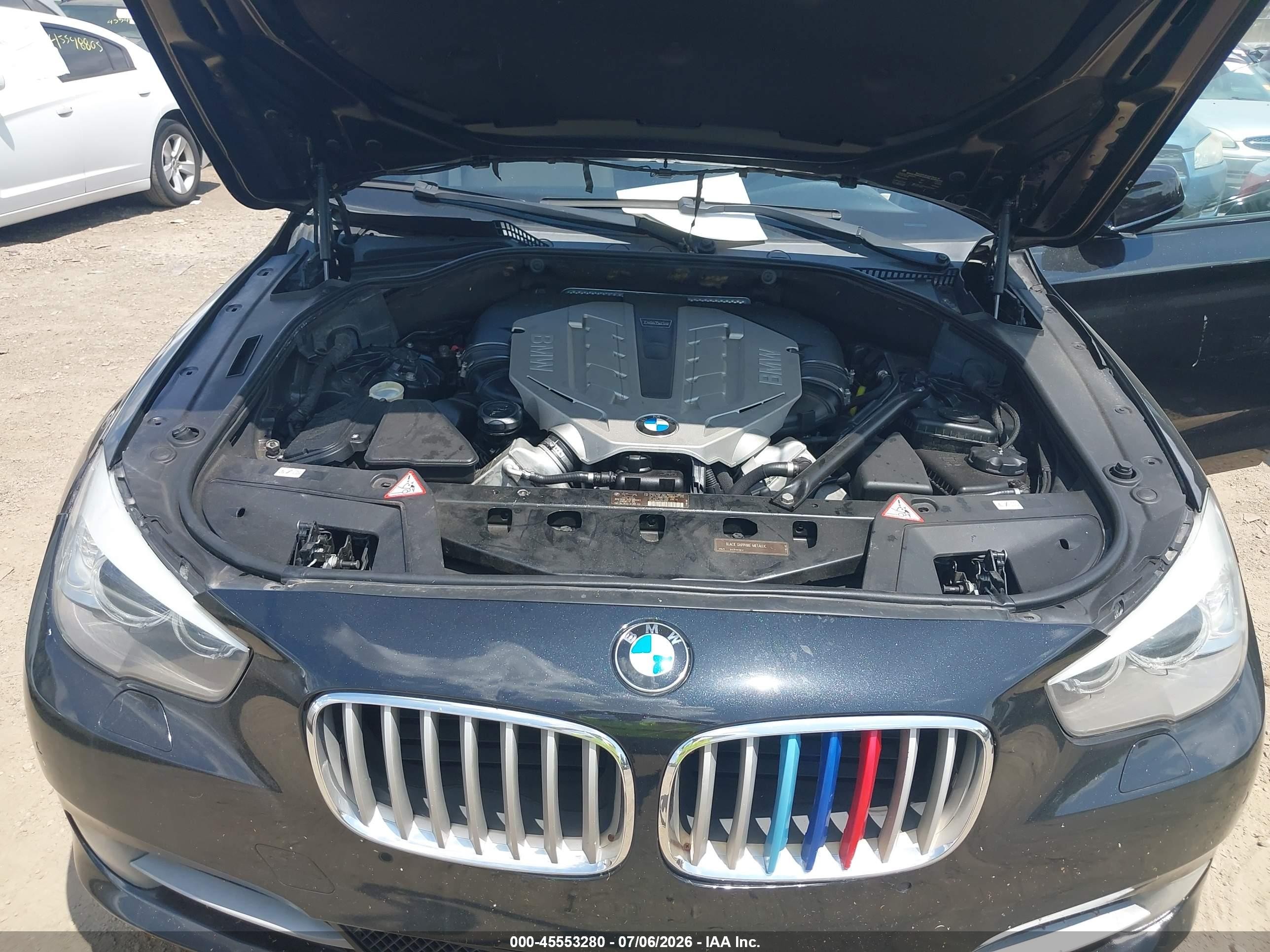 2010 Bmw 550i Gran Turismo   Черный vin: WBASN4C53AC209450