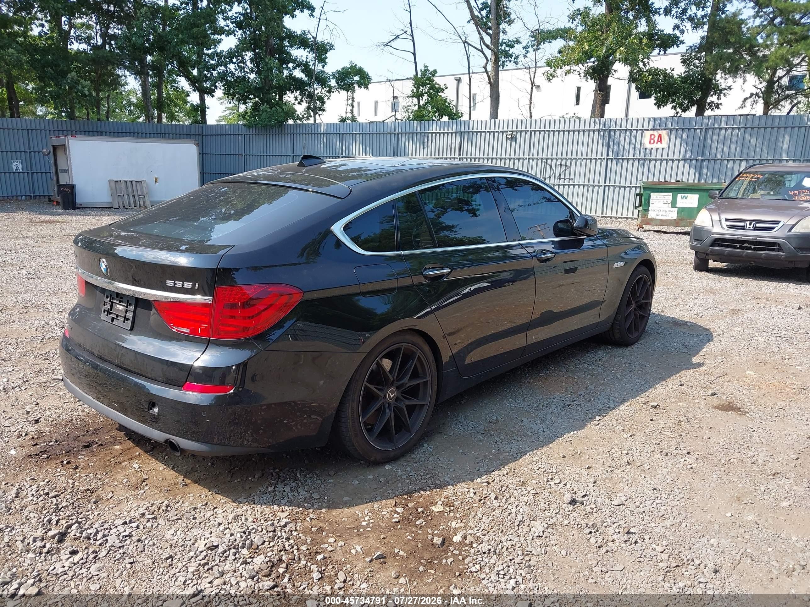 2013 Bmw 535i Gran Turismo Xdrive Black vin: WBASP2C56DC338978