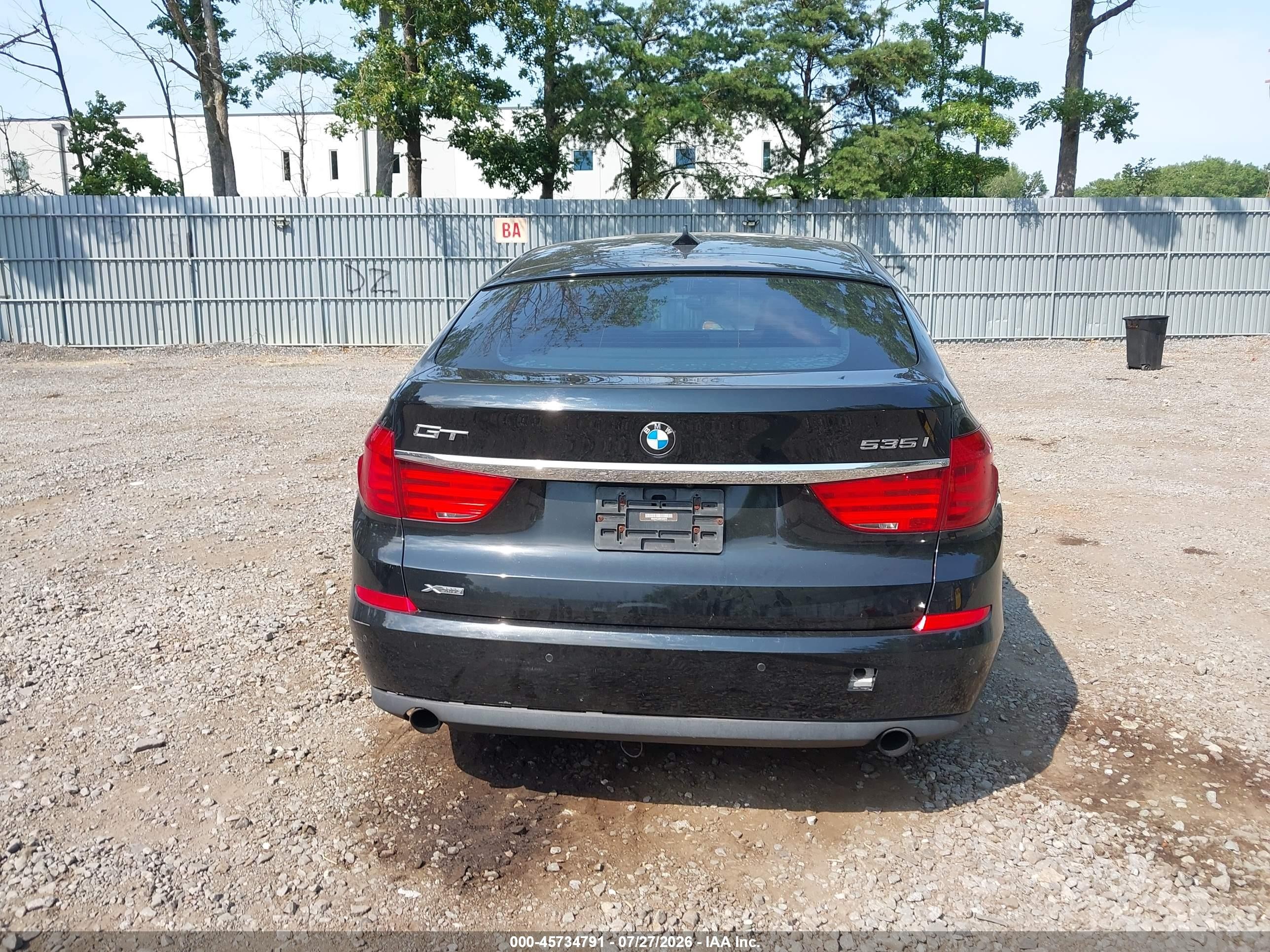 2013 Bmw 535i Gran Turismo Xdrive Black vin: WBASP2C56DC338978