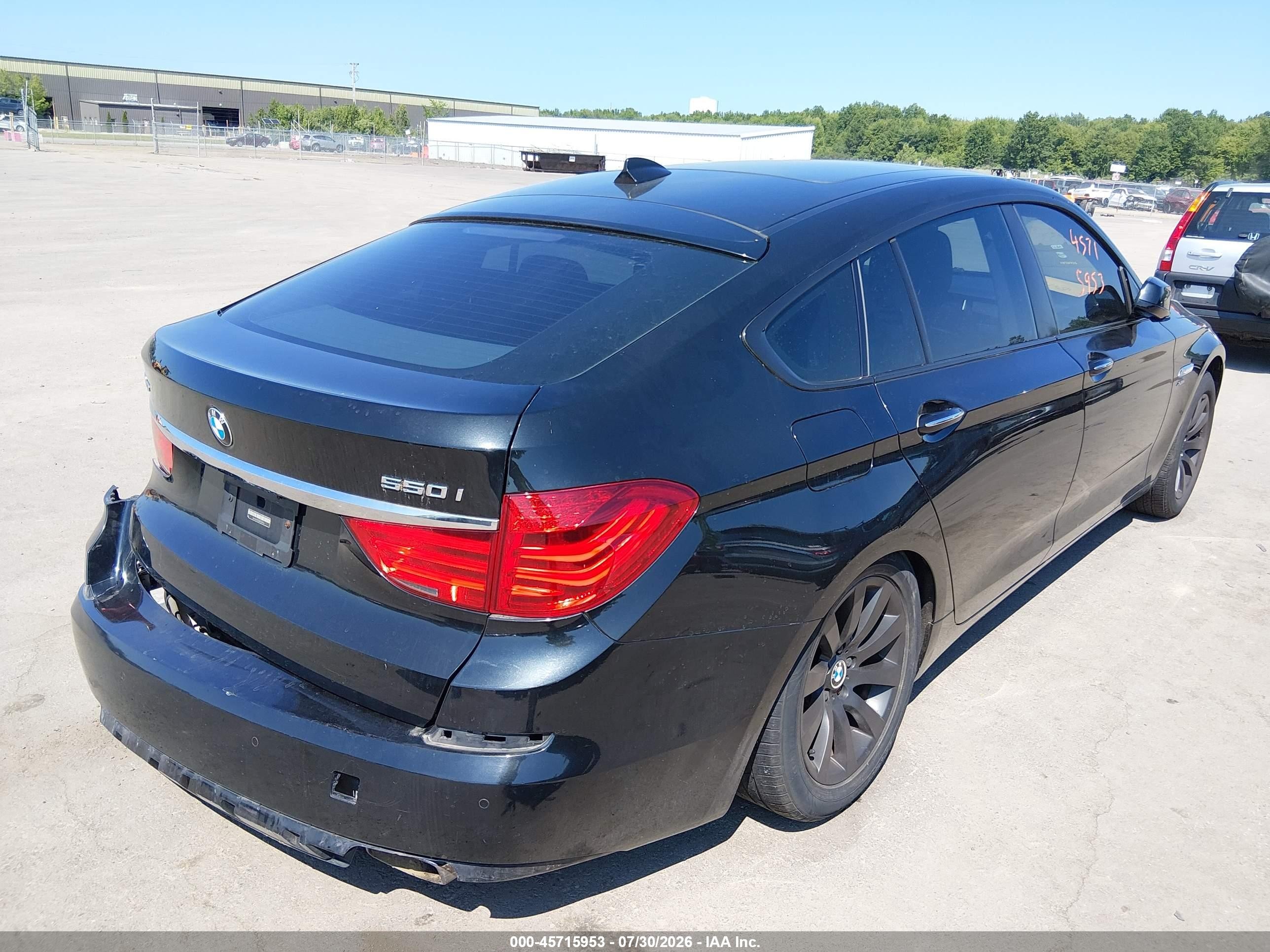 2011 Bmw 550i Gran Turismo Xdrive Black vin: WBASP4C55BC341525
