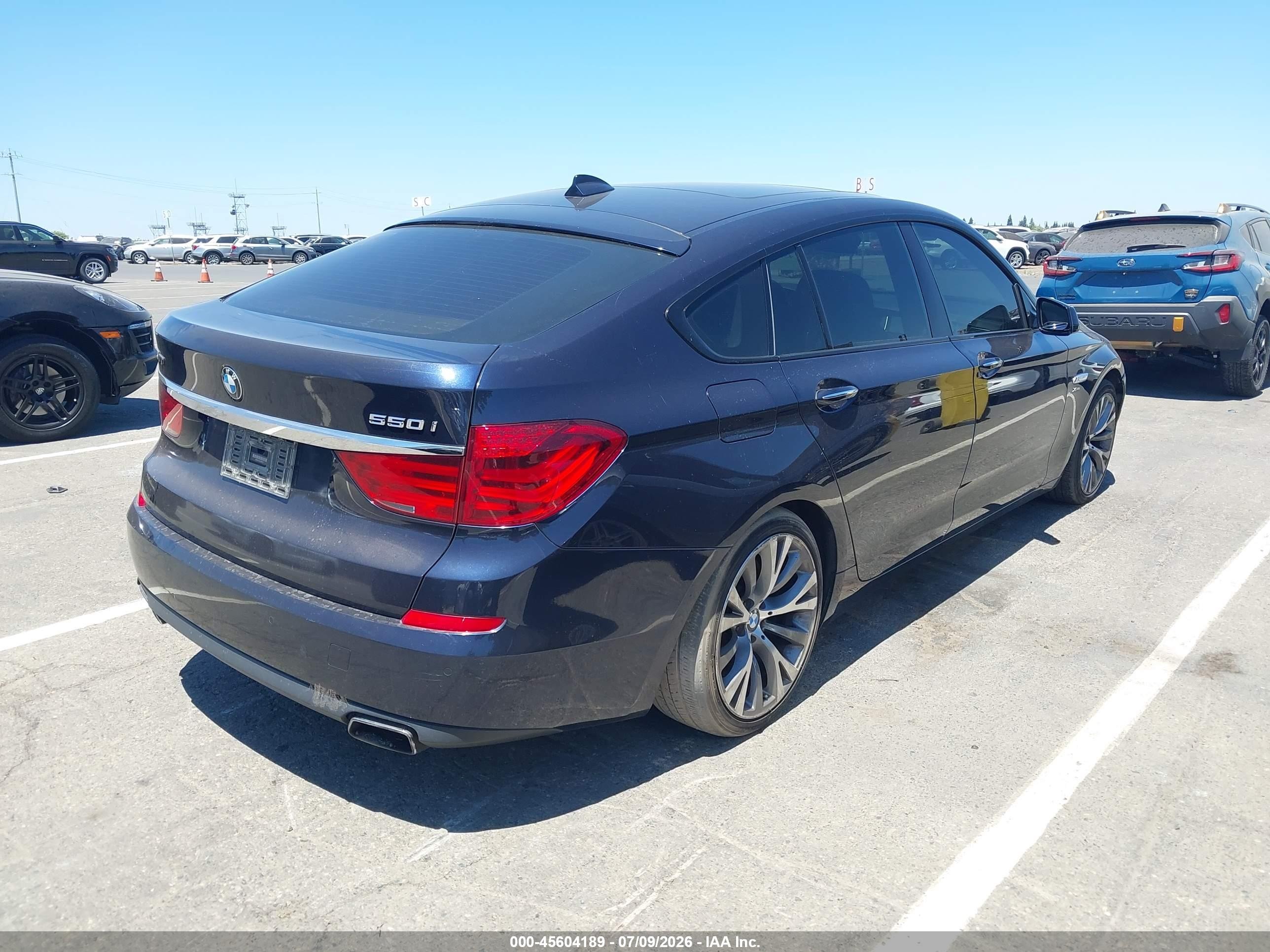 2012 Bmw 550i Gran Turismo Xdrive Blue vin: WBASP4C5XCC899873