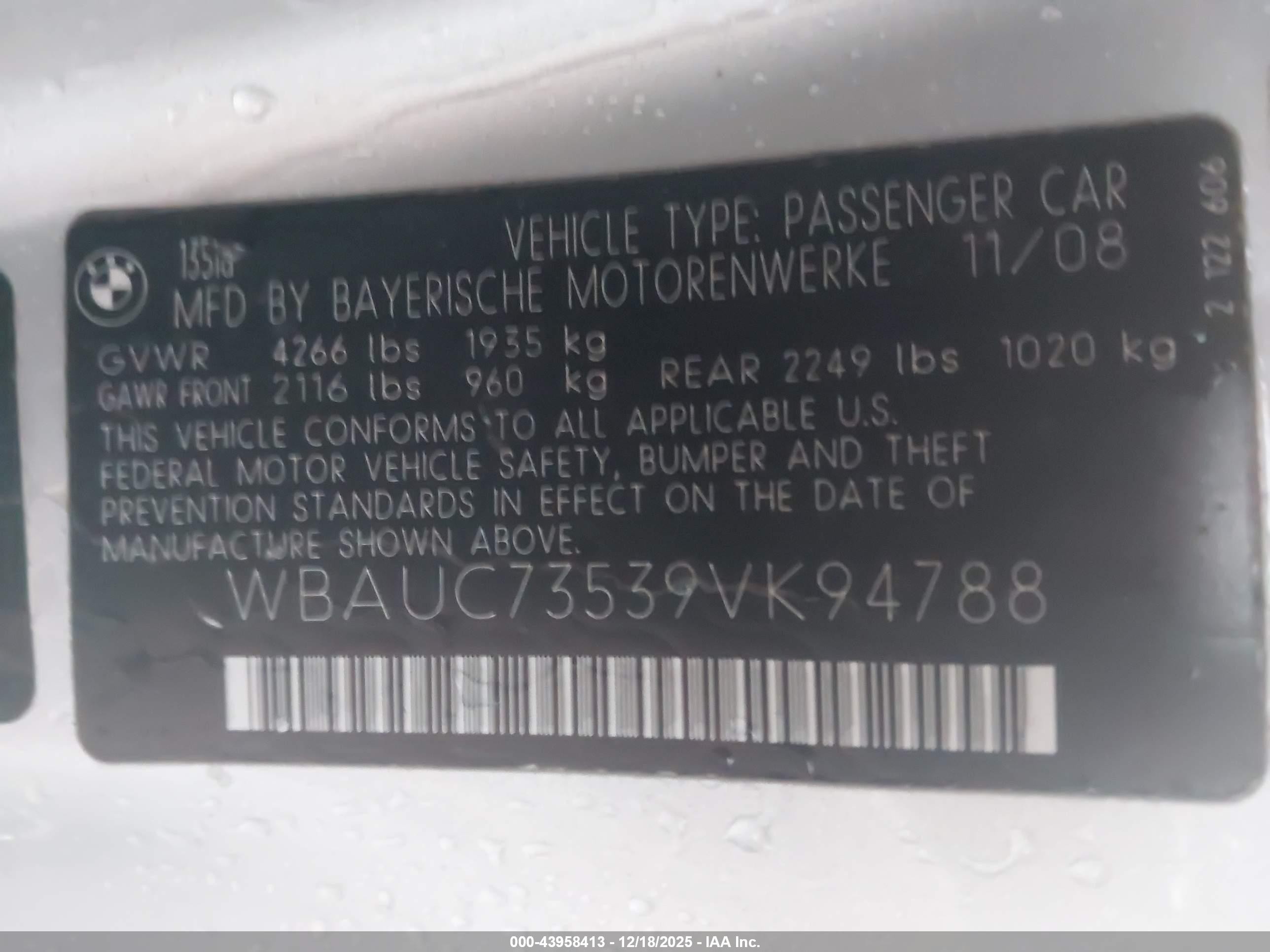 2009 Bmw 135i   Silver vin: WBAUC73539VK94788
