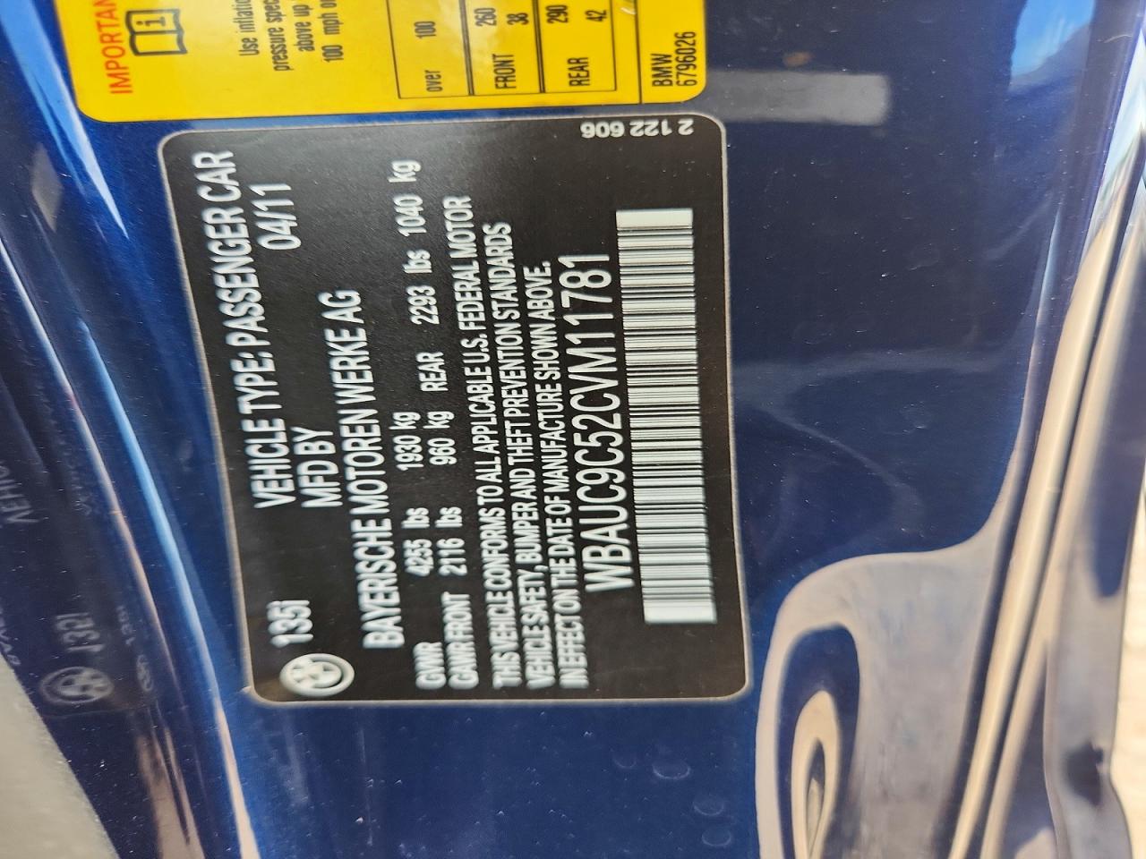 2012 Bmw 135 I Blue vin: WBAUC9C52CVM11781