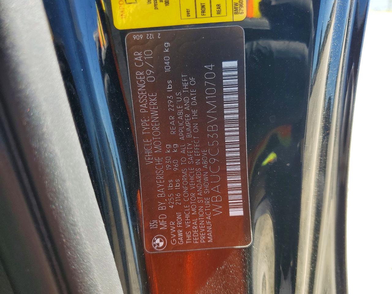 2011 Bmw 135 I Black vin: WBAUC9C53BVM10704