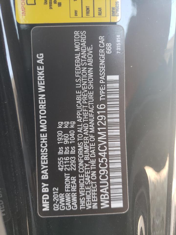 2012 Bmw 135 I Black vin: WBAUC9C54CVM12916