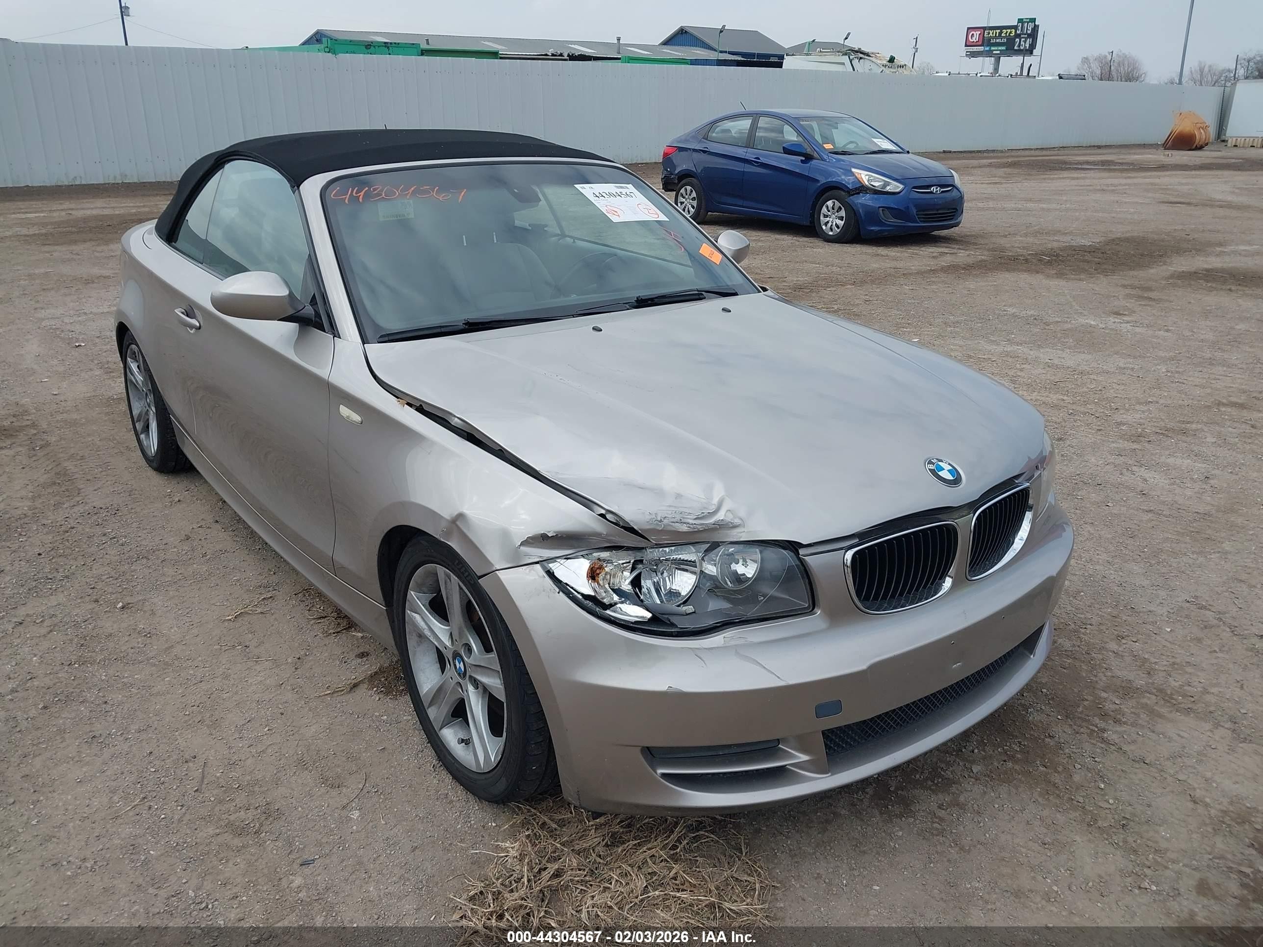 2008 Bmw 128i   Gray vin: WBAUL73528VJ73927