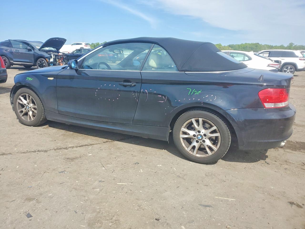 2008 Bmw 128 I Black vin: WBAUL73558VJ73985