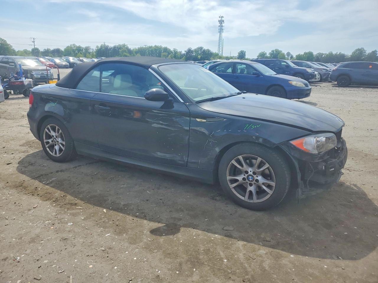 2008 Bmw 128 I Black vin: WBAUL73558VJ73985