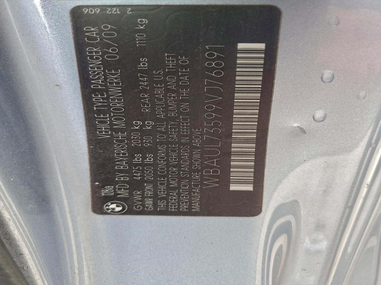 2009 Bmw 128 I Blue vin: WBAUL73599VJ76891