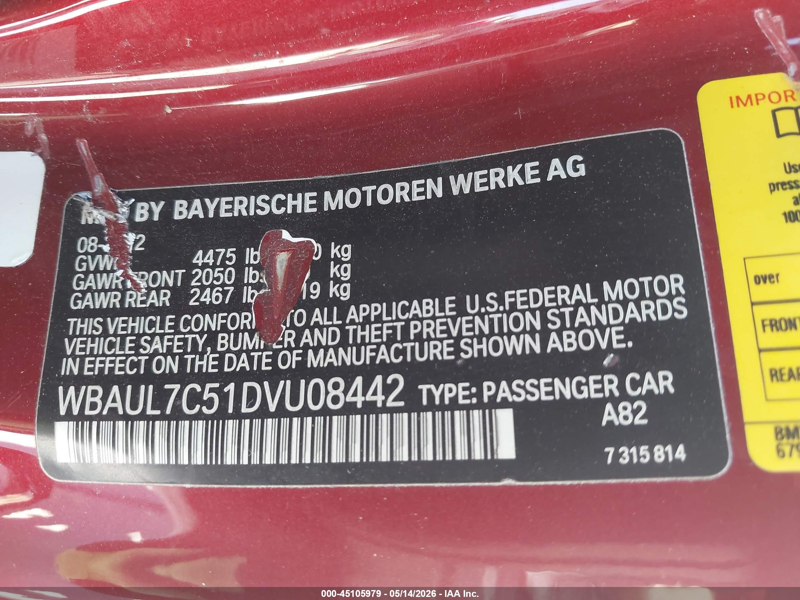 2013 Bmw 128i Red vin: WBAUL7C51DVU08442