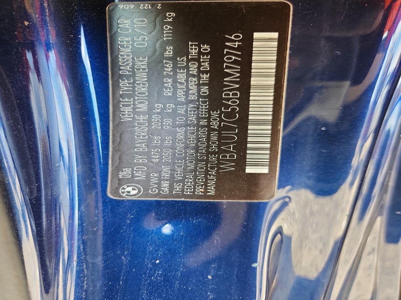 2011 Bmw 128 I Blue vin: WBAUL7C56BVM79746