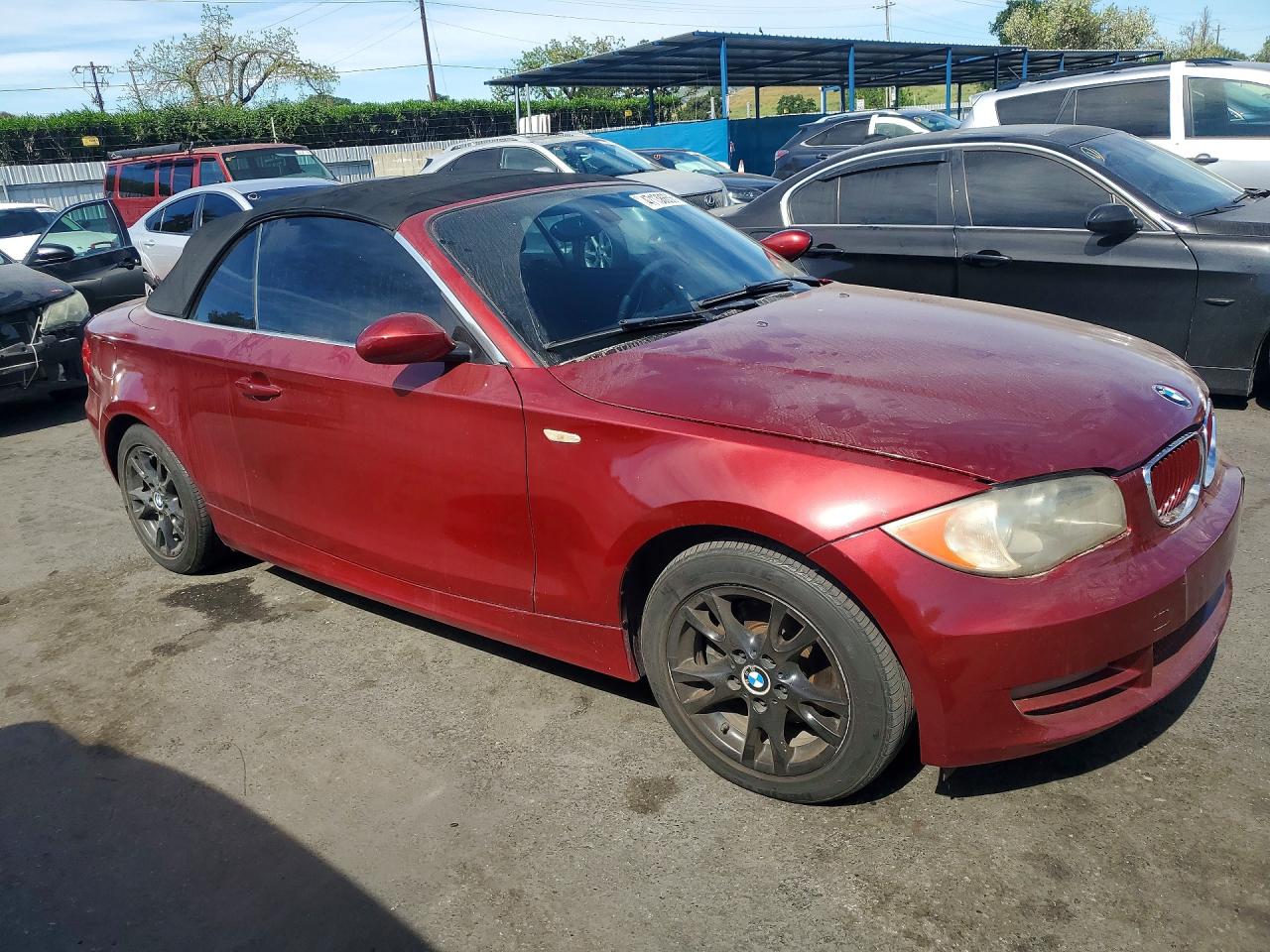 2008 Bmw 128 I Red vin: WBAUN13518VH79875