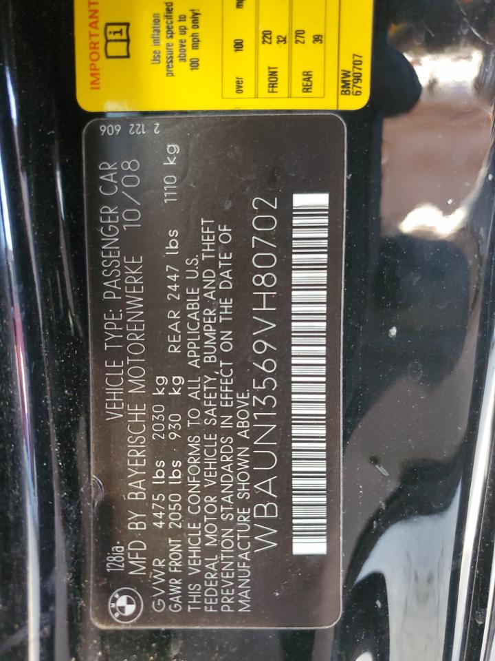 2009 Bmw 128 I Black vin: WBAUN13569VH80702