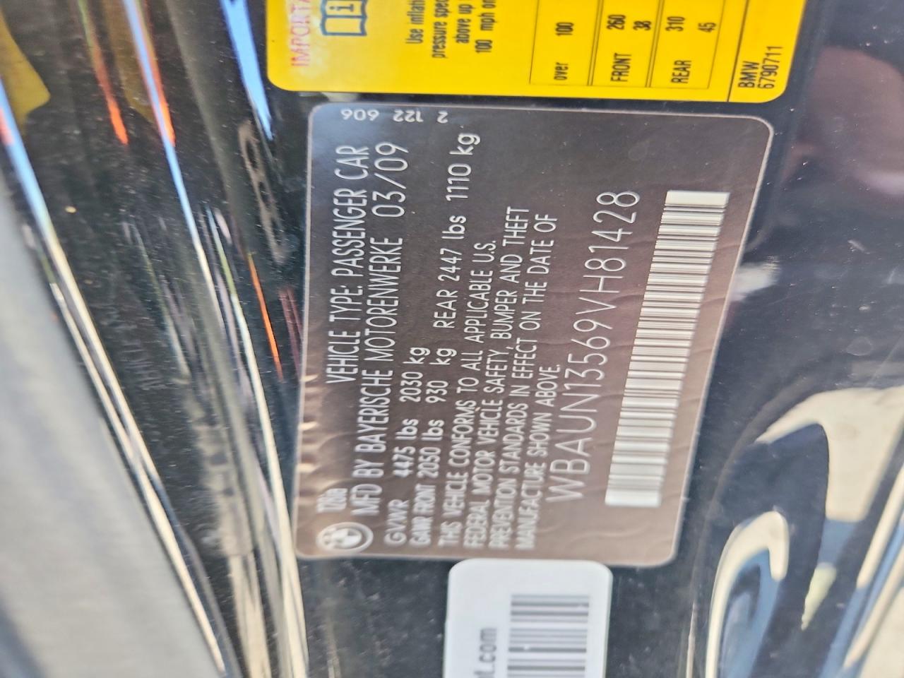 2009 Bmw 128 I Black vin: WBAUN13569VH81428