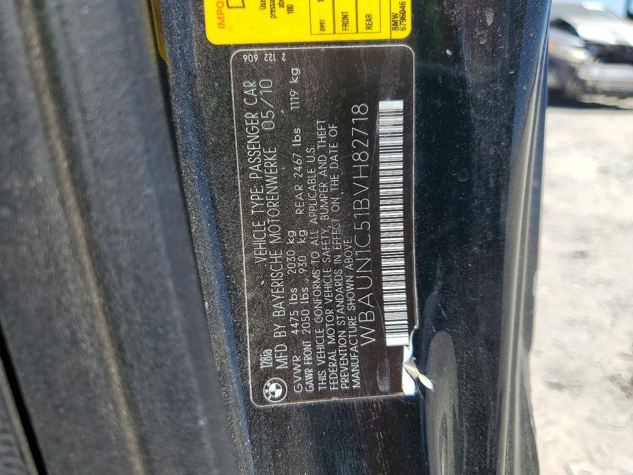 2011 Bmw 128 I Black vin: WBAUN1C51BVH82718