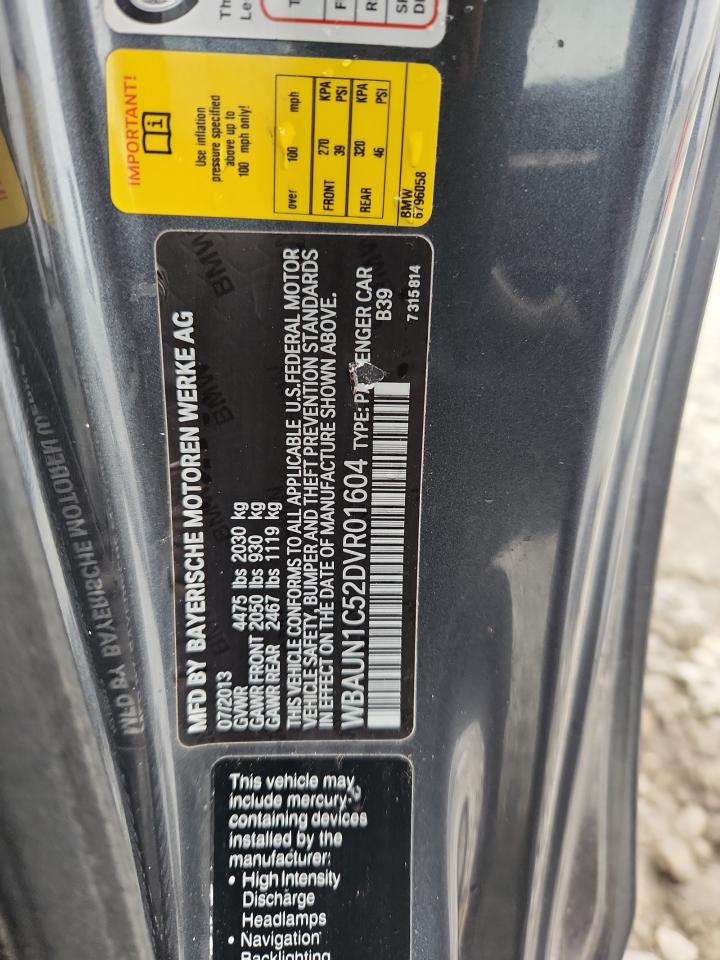 2013 Bmw 128 I Угольный vin: WBAUN1C52DVR01604