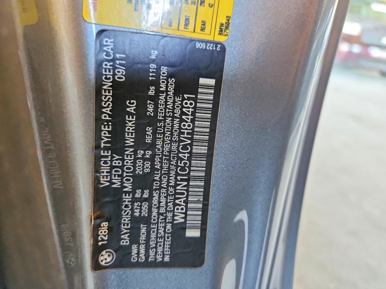 2012 Bmw 128 I Gray vin: WBAUN1C54CVH84481