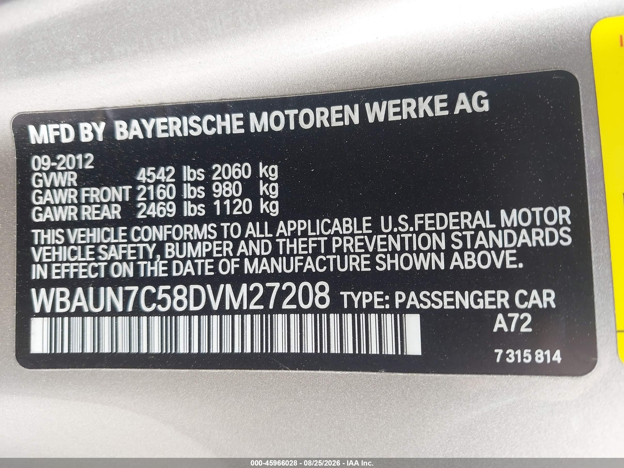 2013 Bmw 135i   Tan vin: WBAUN7C58DVM27208
