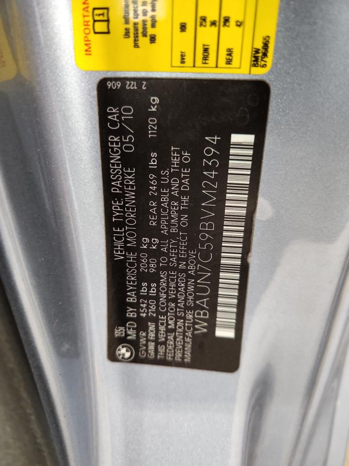 2011 Bmw 135 I Blue vin: WBAUN7C59BVM24394