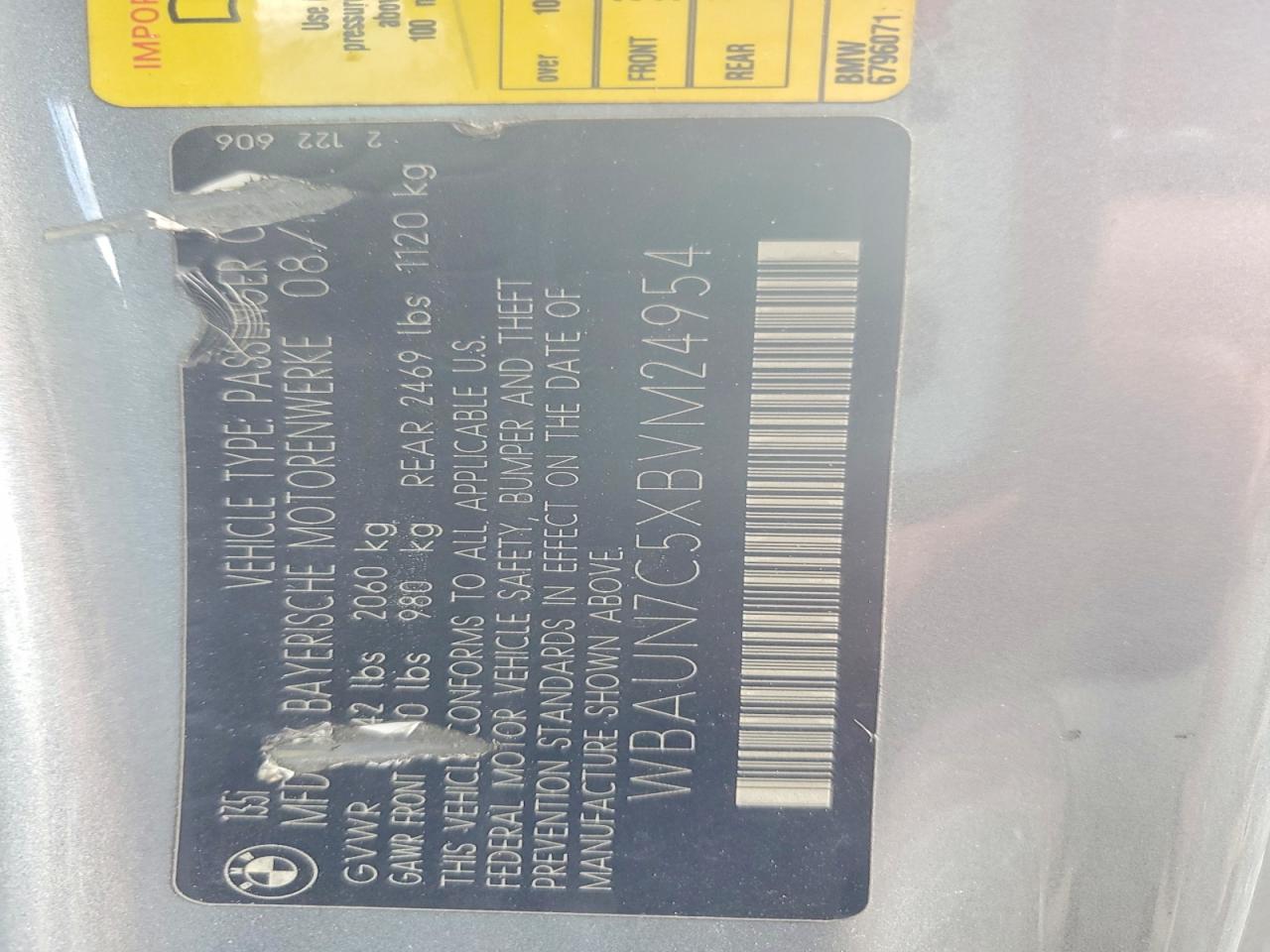 2011 Bmw 135 I Gray vin: WBAUN7C5XBVM24954