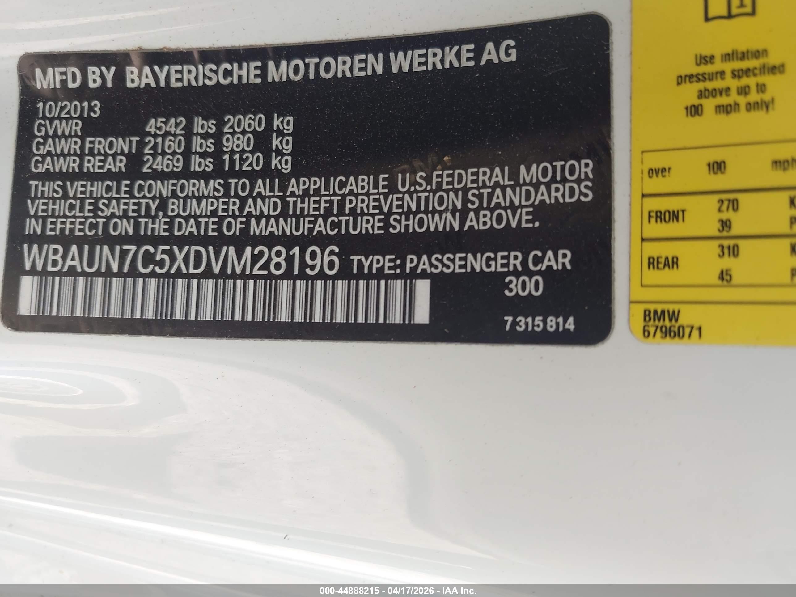 2013 Bmw 135i   White vin: WBAUN7C5XDVM28196