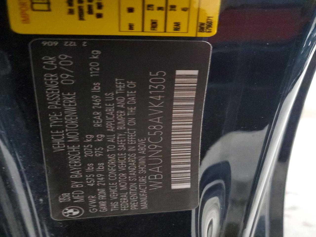 2010 Bmw 135 I Black vin: WBAUN9C58AVK41305