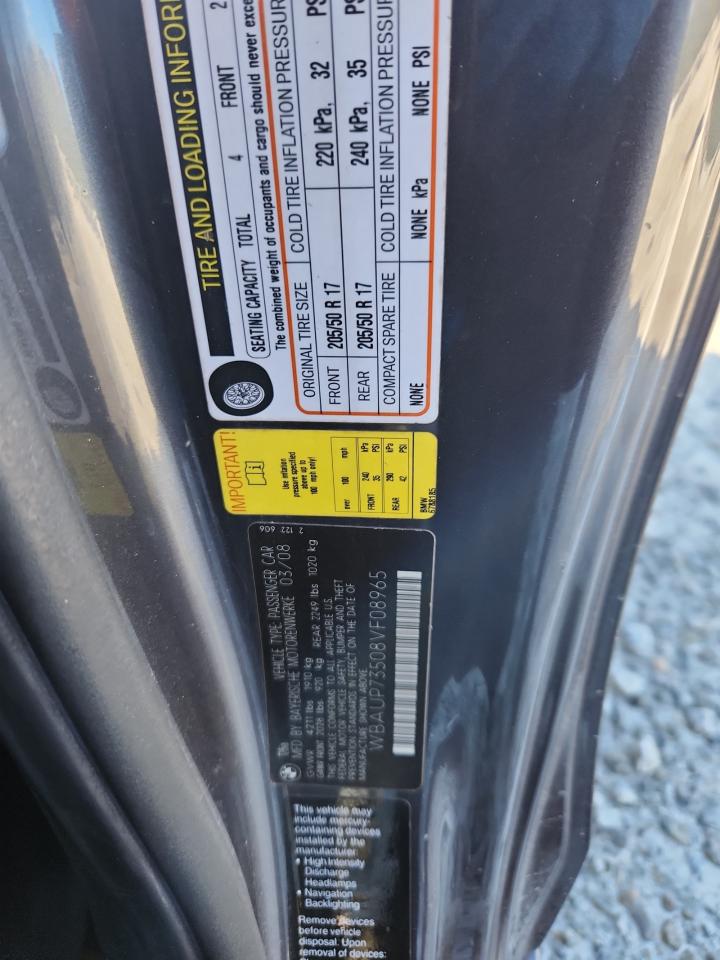 2008 Bmw 128 I Gray vin: WBAUP73508VF08965