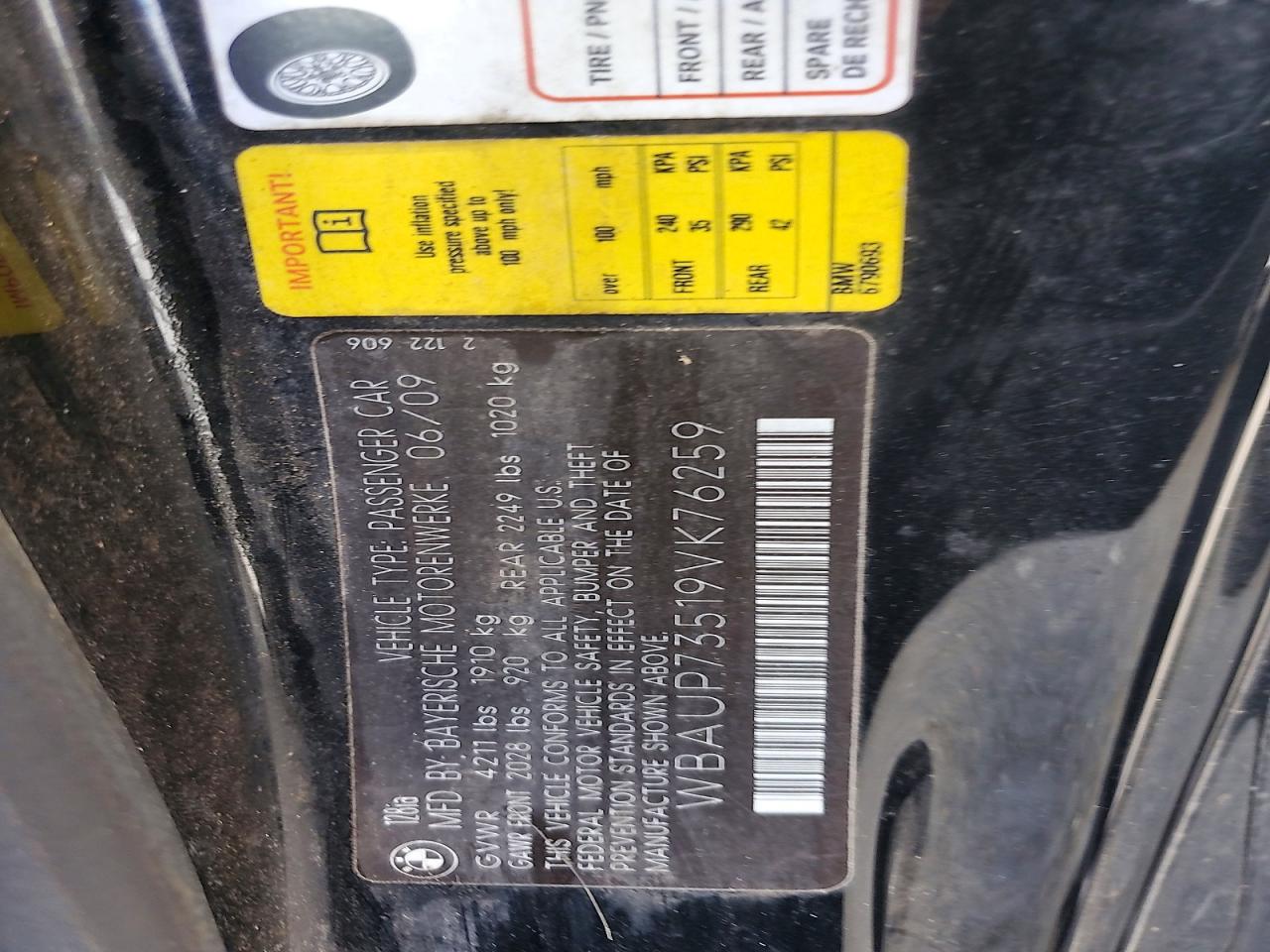 2009 Bmw 128 I Black vin: WBAUP73519VK76259