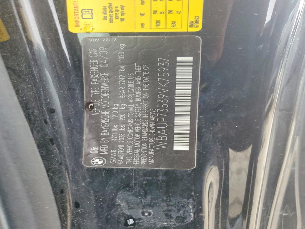 2009 Bmw 128 I Черный vin: WBAUP73539VK75937