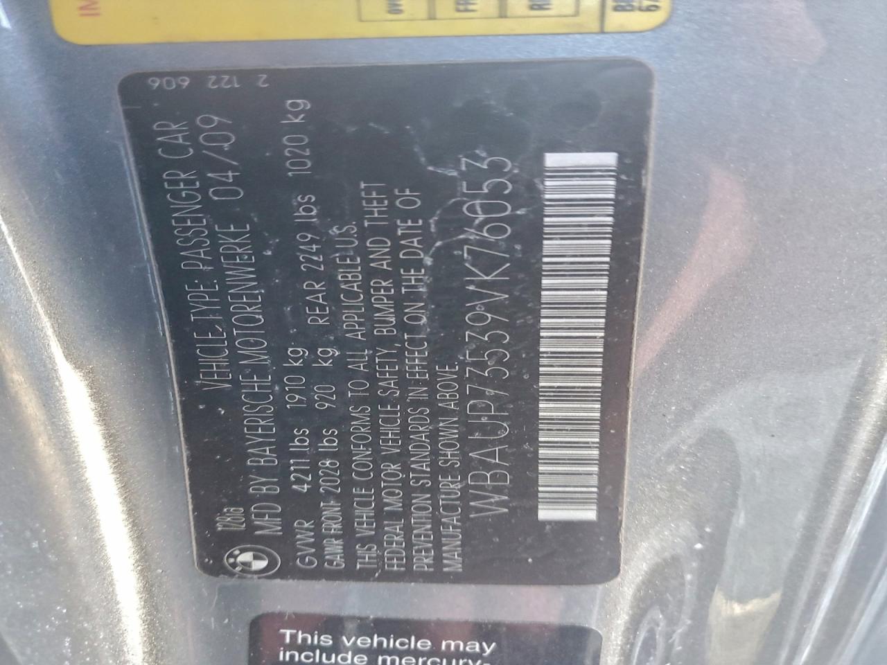 2009 Bmw 128 I Gray vin: WBAUP73539VK76053