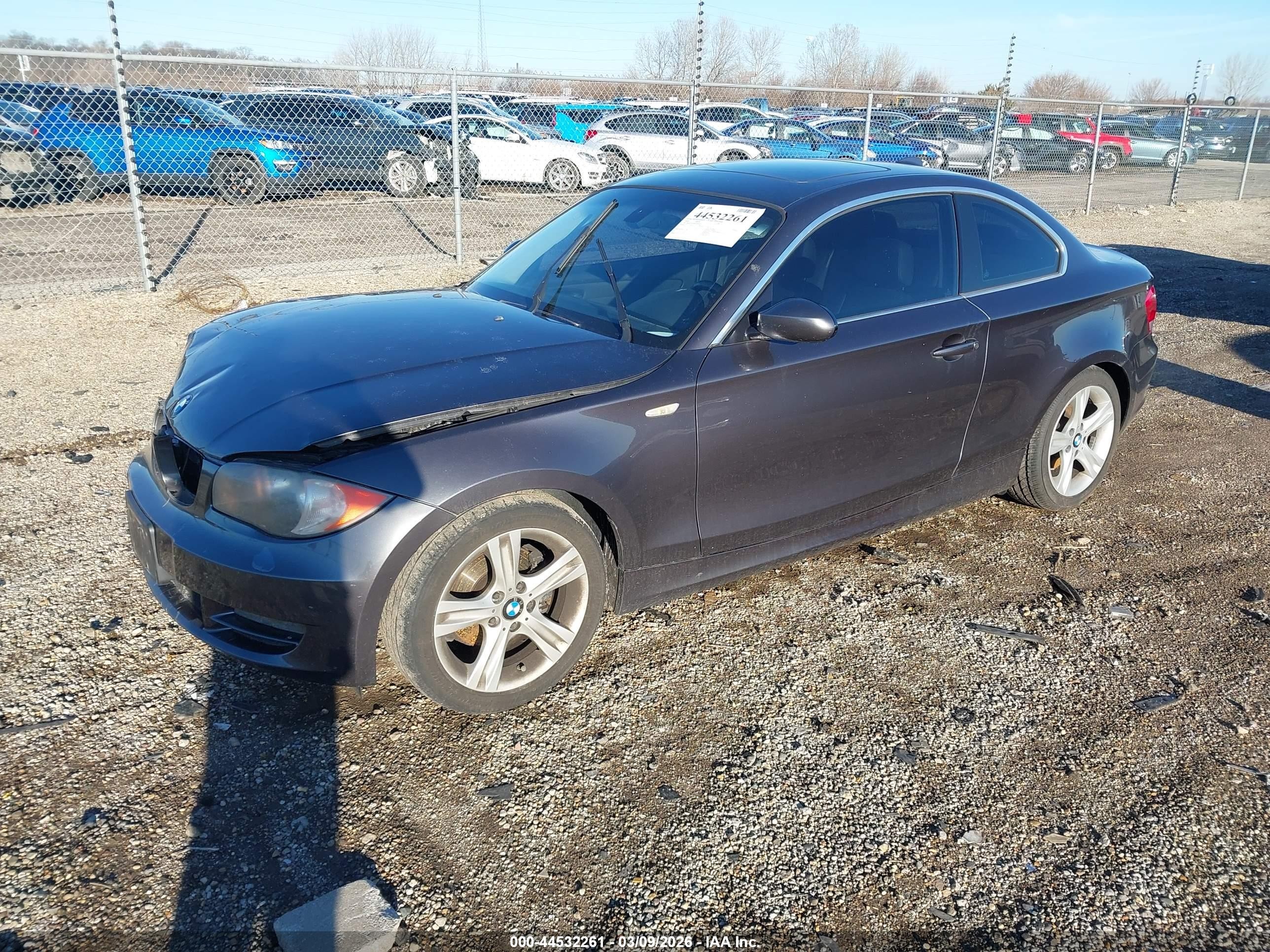 2008 Bmw 128i   Black vin: WBAUP73548VF09844