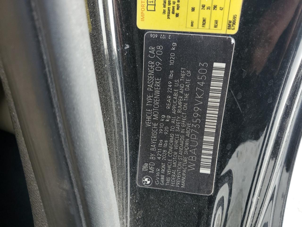 2009 Bmw 128 I Black vin: WBAUP73599VK74503
