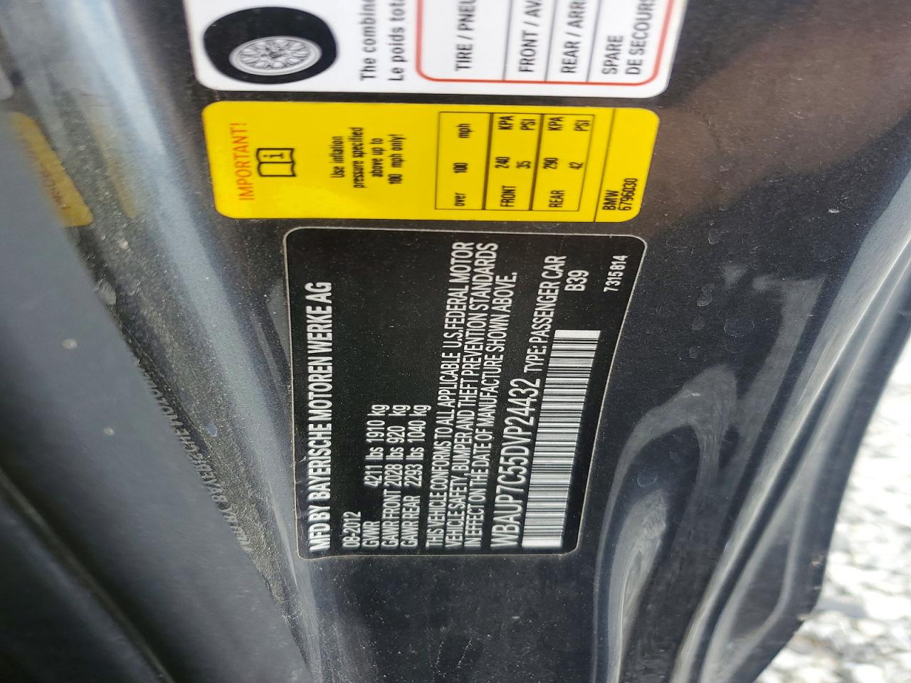 2013 Bmw 128 I Charcoal vin: WBAUP7C55DVP24432
