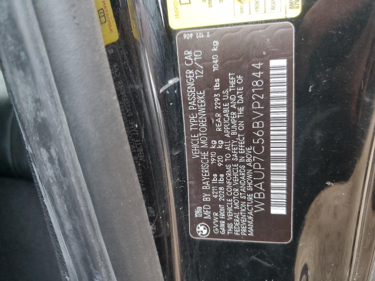 2011 Bmw 128 I Black vin: WBAUP7C56BVP21844
