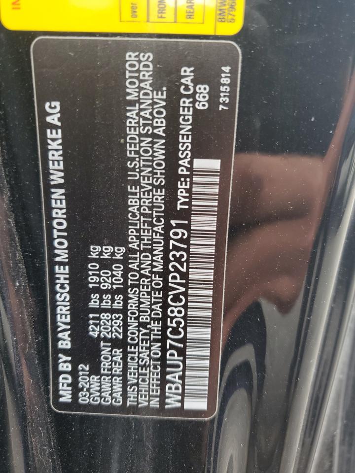 2012 Bmw 128 I Black vin: WBAUP7C58CVP23791