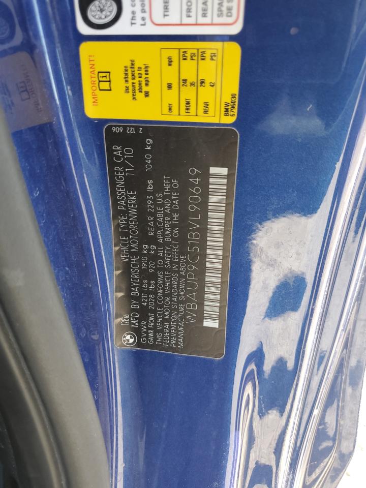 2011 Bmw 128 I Blue vin: WBAUP9C51BVL90649