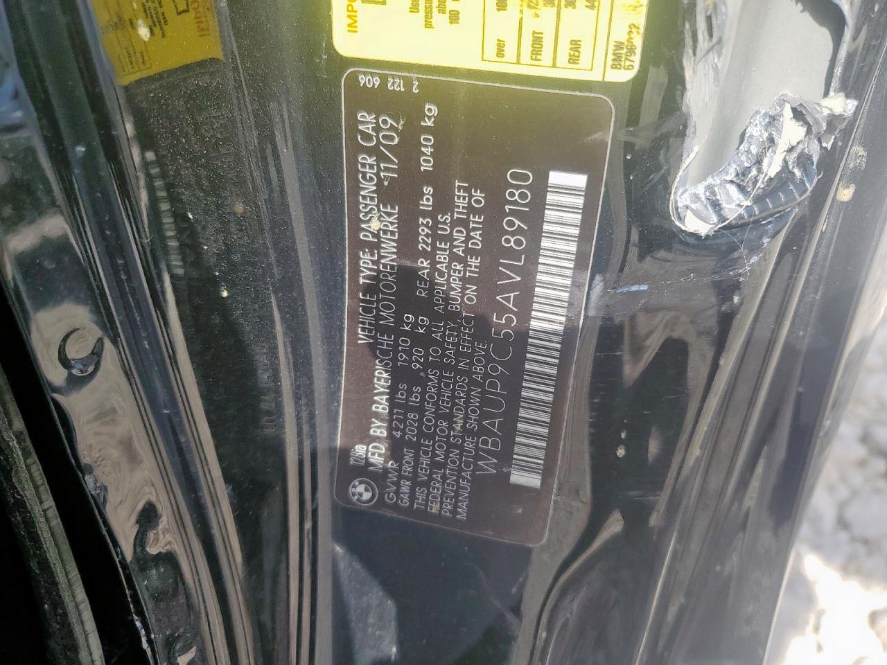 2010 Bmw 128 I Black vin: WBAUP9C55AVL89180