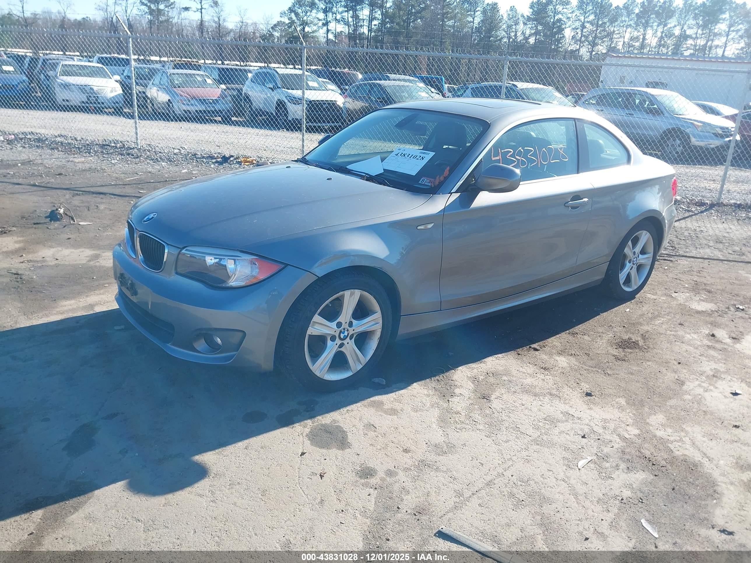 2012 Bmw 128i   Gray vin: WBAUP9C57CVL91354