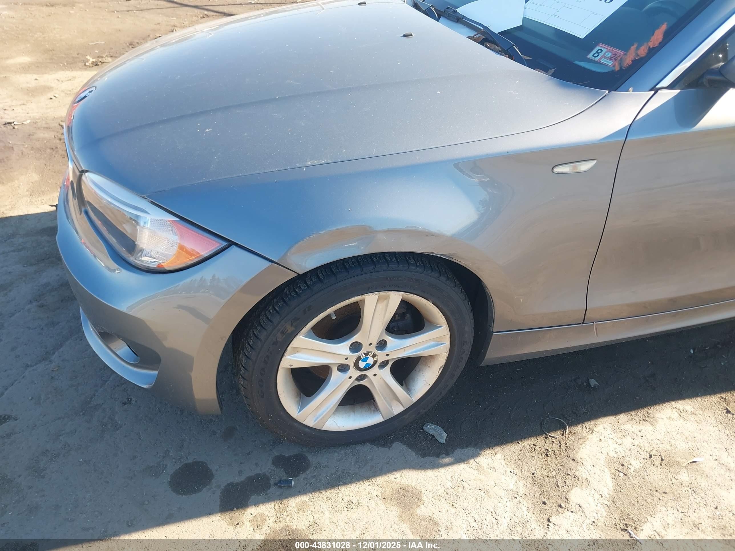 2012 Bmw 128i   Gray vin: WBAUP9C57CVL91354