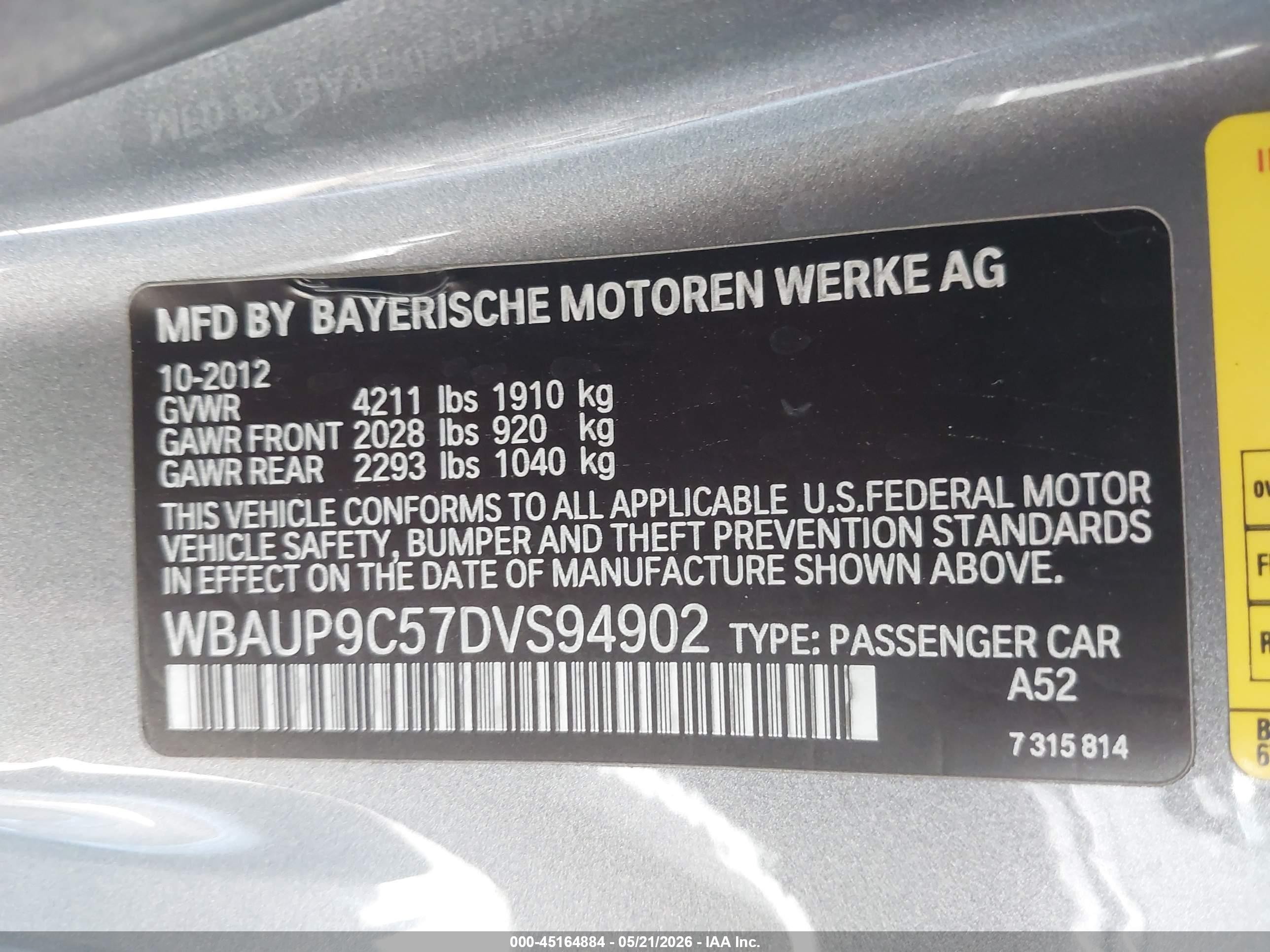 2013 Bmw 128i   Gray vin: WBAUP9C57DVS94902