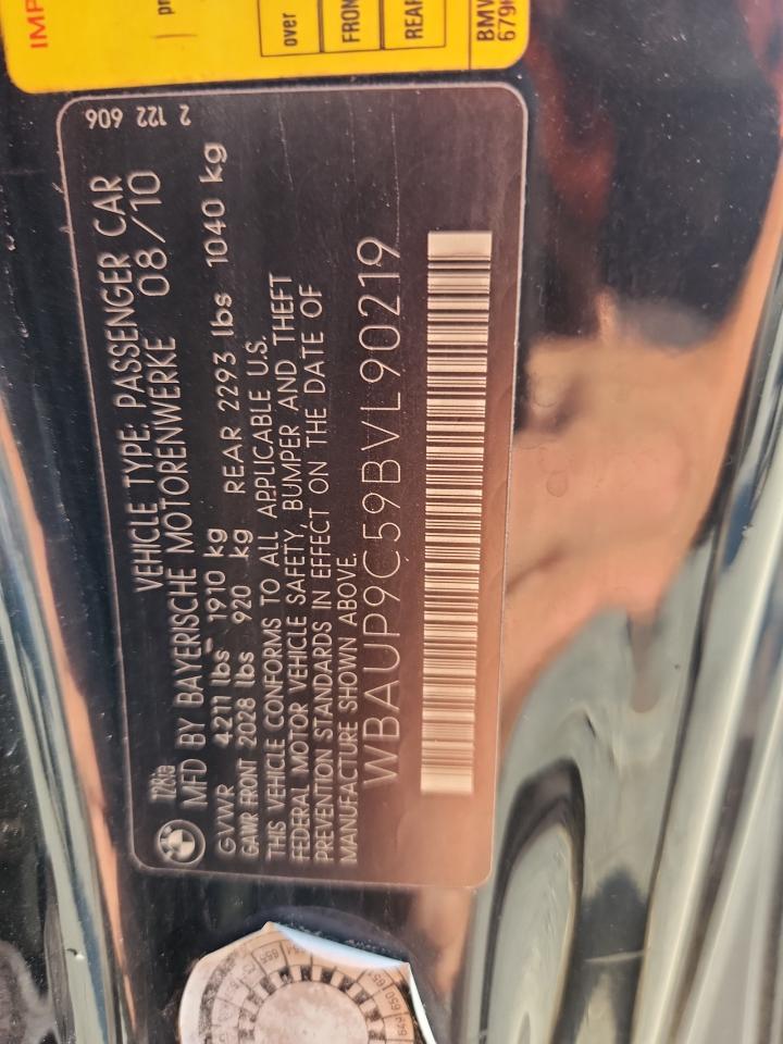 2011 Bmw 128 I Black vin: WBAUP9C59BVL90219