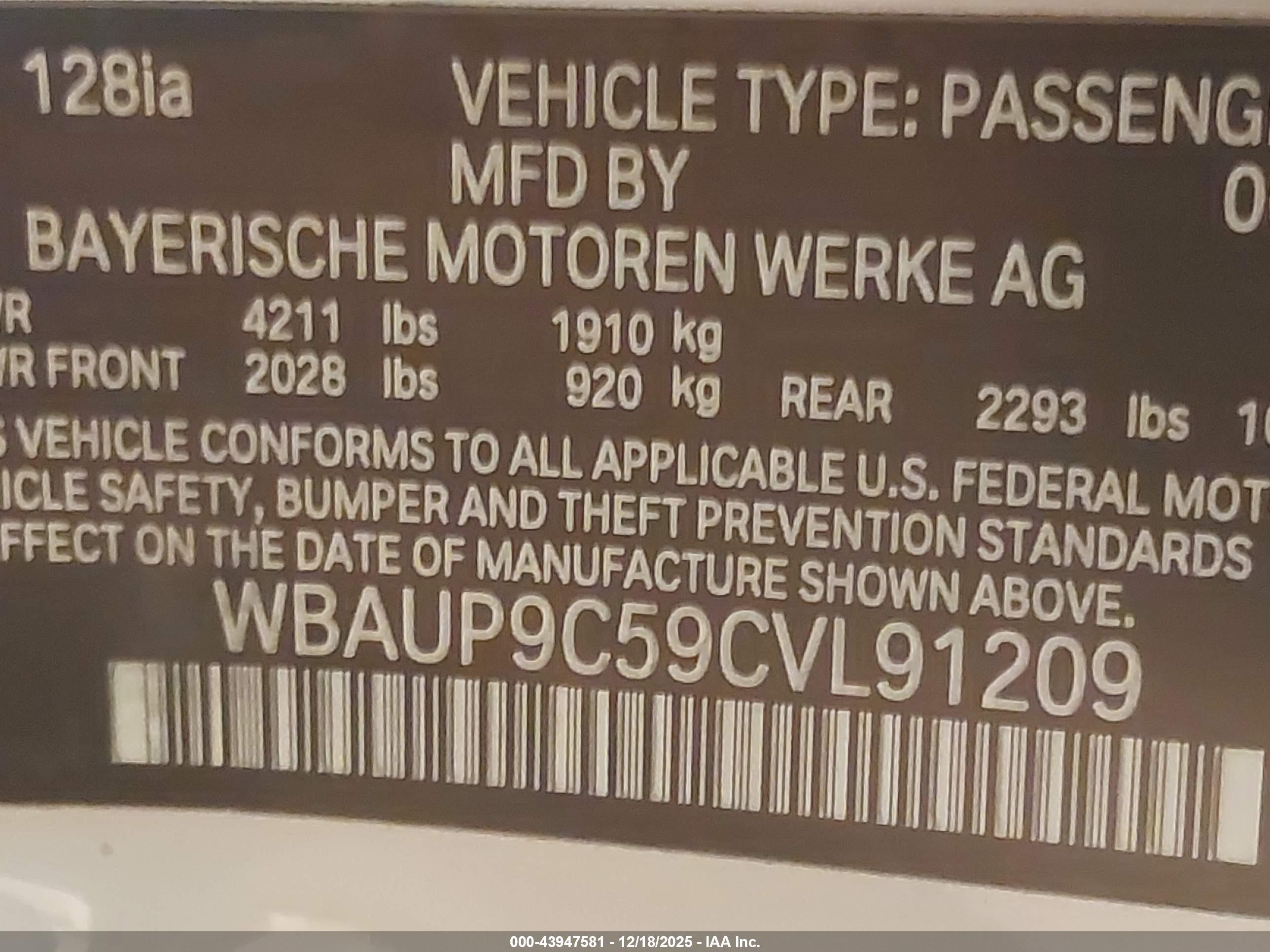 2012 Bmw 128i   Silver vin: WBAUP9C59CVL91209